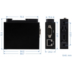 Serwer szeregowy RS232/485/422 na RJ45 Ethernet na szynę DIN Waveshare