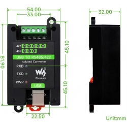 Izolowany konwerter USB na RS485/422 klasy przemysłowej Waveshare