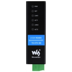 2 kanałowy serwer szeregowy RS485 na PoE RJ45 2x Ethernet Waveshare