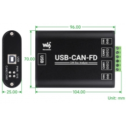 Przemysłowy analizator danych magistrali CAN/CAN FD adapter USB do CAN Waveshare