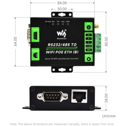 Serwer szeregowy RS232/485 do WiFi i Ethernet klasy przemysłowej Waveshare