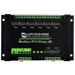 Przemysłowy 8 kanałowy moduł przekaźnikowy Modbus RTU (B) RS485 Waveshare