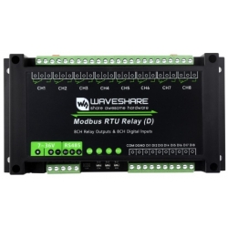 Przemysłowy 8 kanałowy moduł przekaźnikowy Modbus RTU (D) RS485 Waveshare