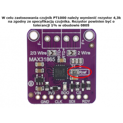 Moduł wzmacniacza do czujników temperatury  PT100 PT1000 SPI MAX31865 konwerter