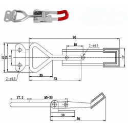 Zacisk metalowy szybkomocujący regulowany GH-4001 150kg