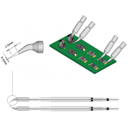 Zestaw 2 wymiennych grotów lutowniczych stożkowy zakrzywiony 0,3mm do HT140 Sequre