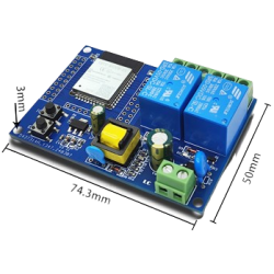 Moduł przekaźnika 2 kanałowy WiFi Bluetooth płytka rozwojowa DC5-60V ESP32