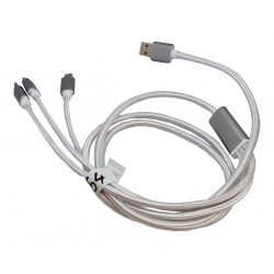 Kabel do ładowania micro USB, USB-C, Iphone 120cm GOT-054