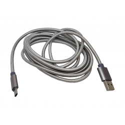 Kabel do ładowania USB-C + data nylon szybki 2m GOT-061