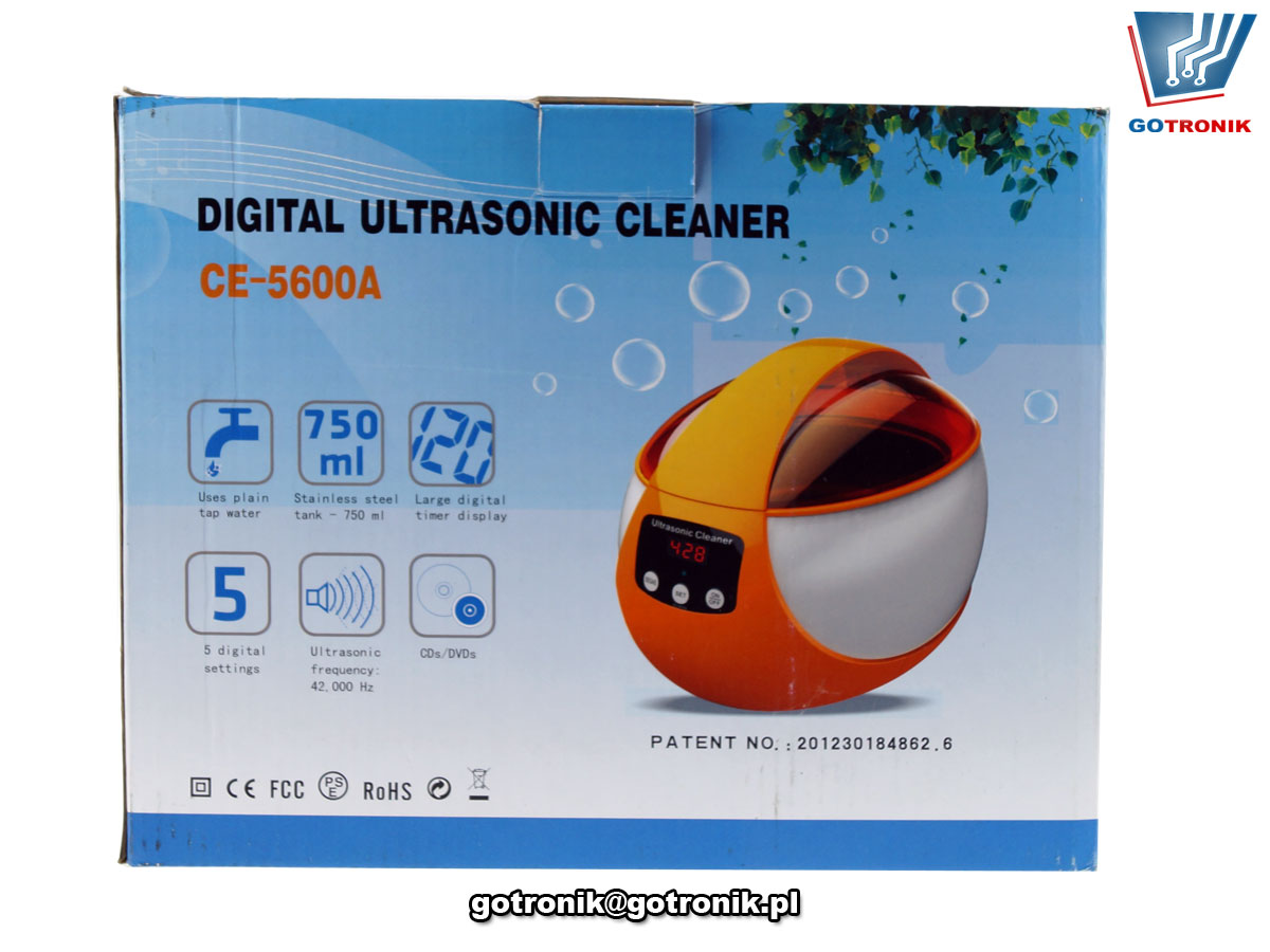 Myjka ultradźwiękowa CE-5600A Jeken z funkcję degas wanna zbiornik 750ml do mycia