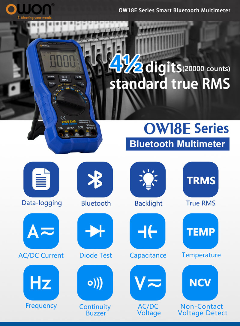 OW18E Owon miernik uniwersalny True RMS Bluetooth multimetr