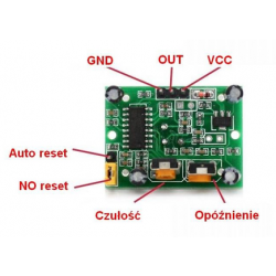 Czujnik ruchu PIR HC-SR501 detektor ruchu do Arduino 5-20V 50 uA