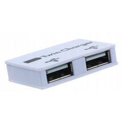 Rozdzielacz splitter USB 2.0 1x port męski na 2x port żeński biały