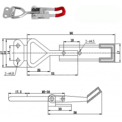 Zacisk metalowy szybkomocujący regulowany GH-4001 150kg