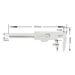 Suwmiarka plastikowa mini 0-80mm do pomiaru biała