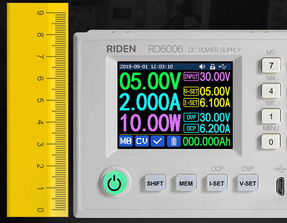 RD6006-W Riden moduł zasilacz laboratoryjny regulowany mikroprocesorowo 0V do 60V 6A 360W WiFi aplikacja Andorid