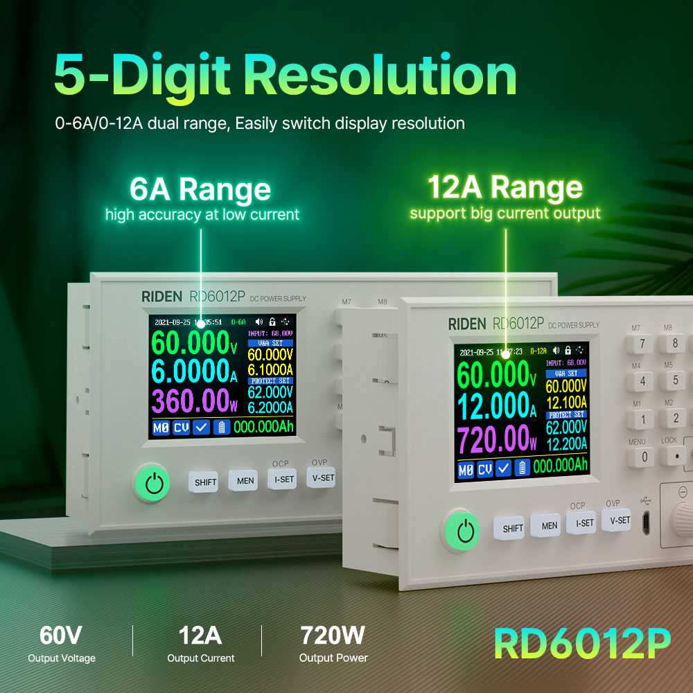 RD6012-PW panelowy moduł zasilacza 0-60V 0-12A 720W z WiFi