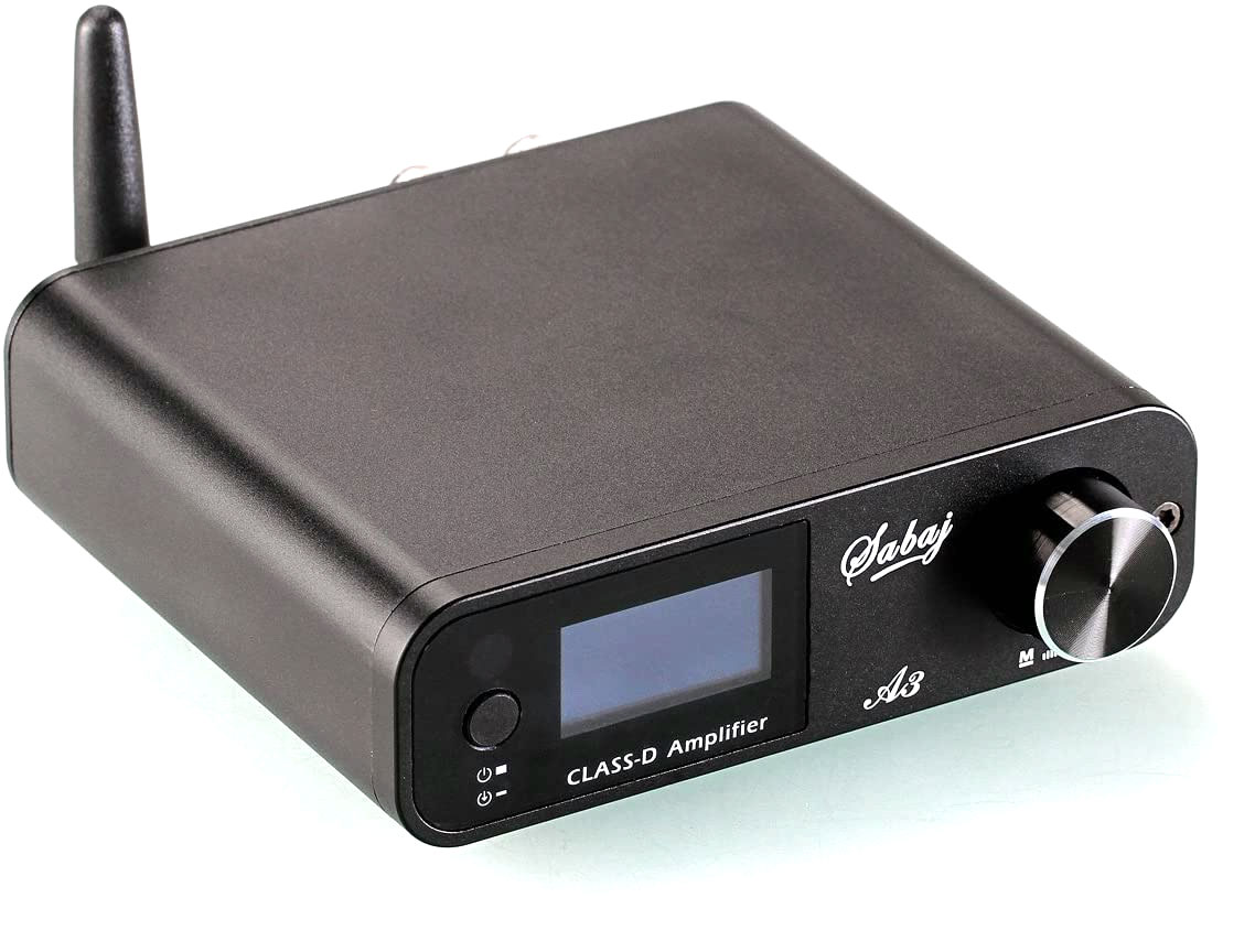 wzmacniacz stereo mocy HiFi produkcji Sabaj model A3 z przetwornikiem analogowo-cyfrowym DAC