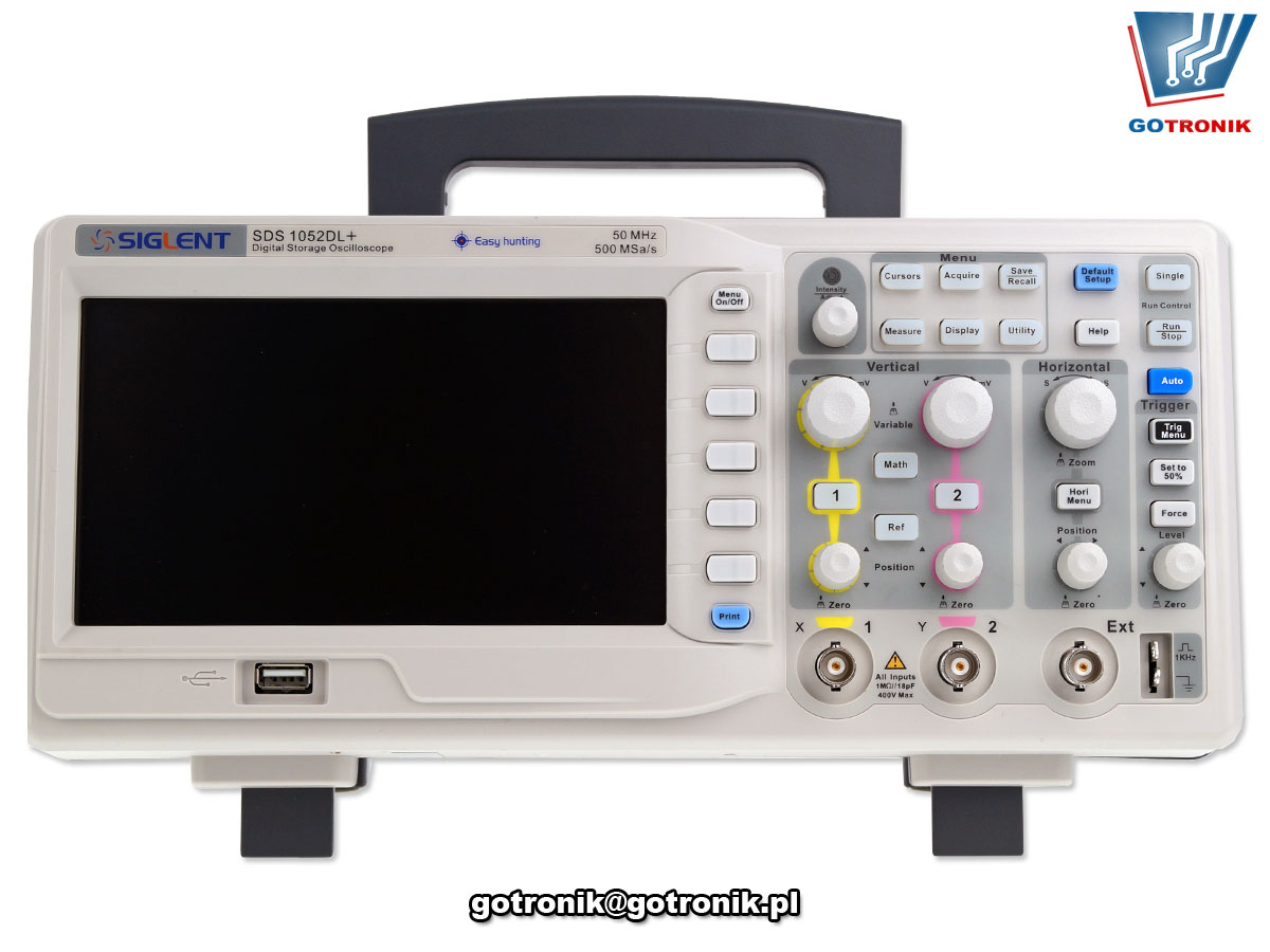 SDS1052DL+ oscyloskop cyfrowy dwukanałowy 50MHz Siglent uniwersalny LCD z kolorowym ekranem