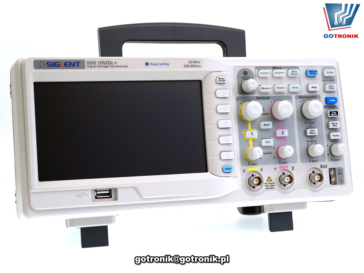 SDS1052DL+ oscyloskop cyfrowy dwukanałowy 50MHz Siglent uniwersalny LCD z kolorowym ekranem