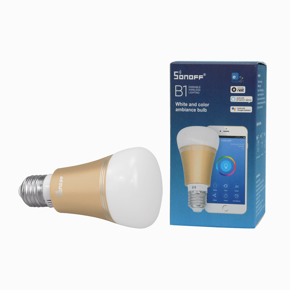 Sonoff B1 inteligentna żarówka LED RGB ze sterowaniem WiFi gwint E27 moc 6W IM171114001