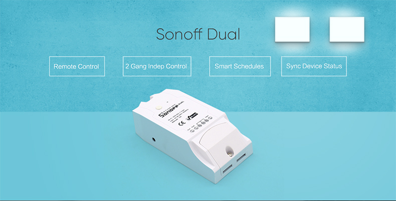Sonoff DUAL przełącznik sterowany z WiFi przekaźnik inteligentny itead