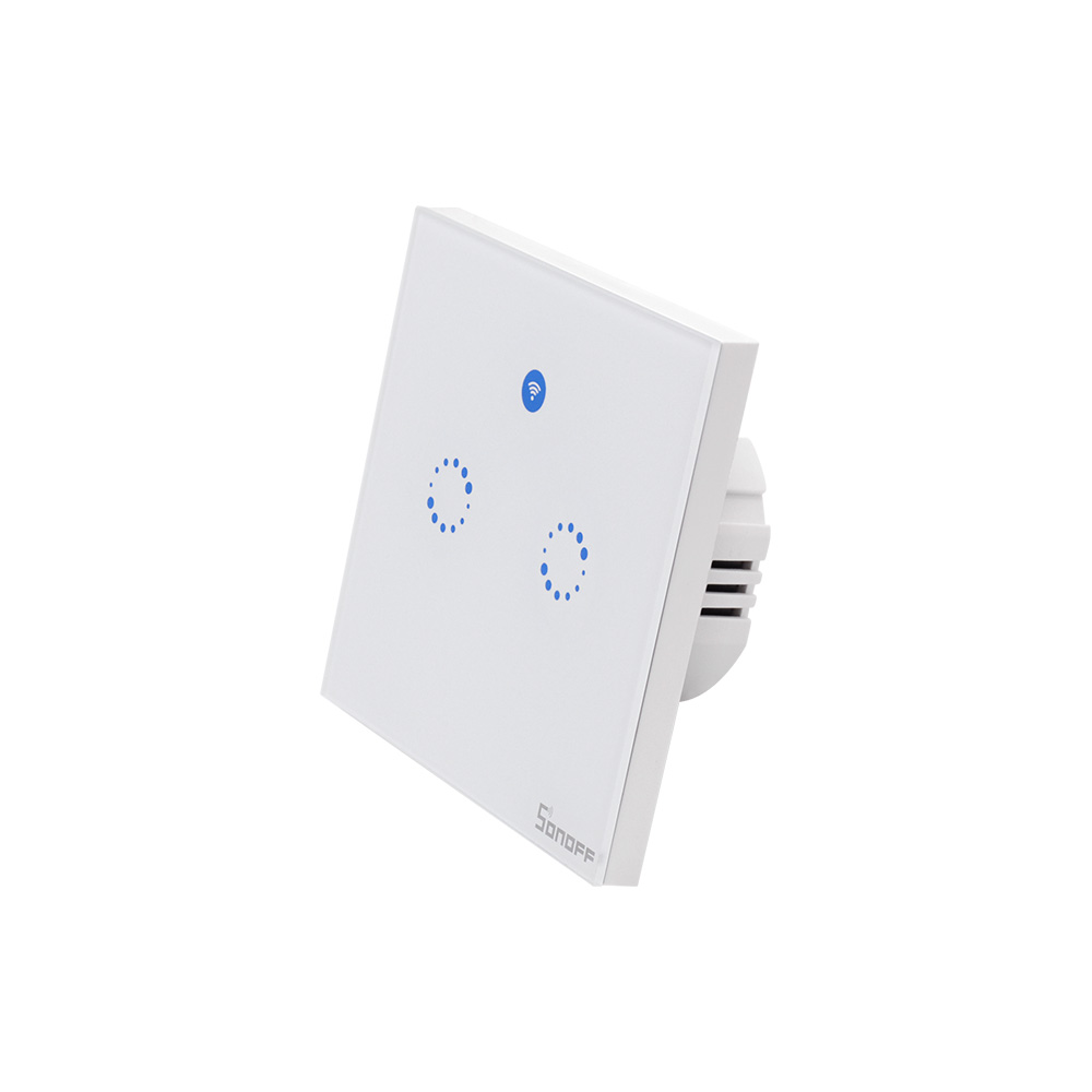 Sonoff T1 EU 2C dotykowy przełącznik światła z sterowaniem WiFi i pilot 433MHz wersja 2 kanałowa IM171018001