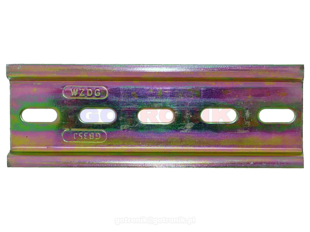 Stalowa szyna DIN 35mm perforowana z 5 otworami montażowymi o długości 10cm TS35 montażowa