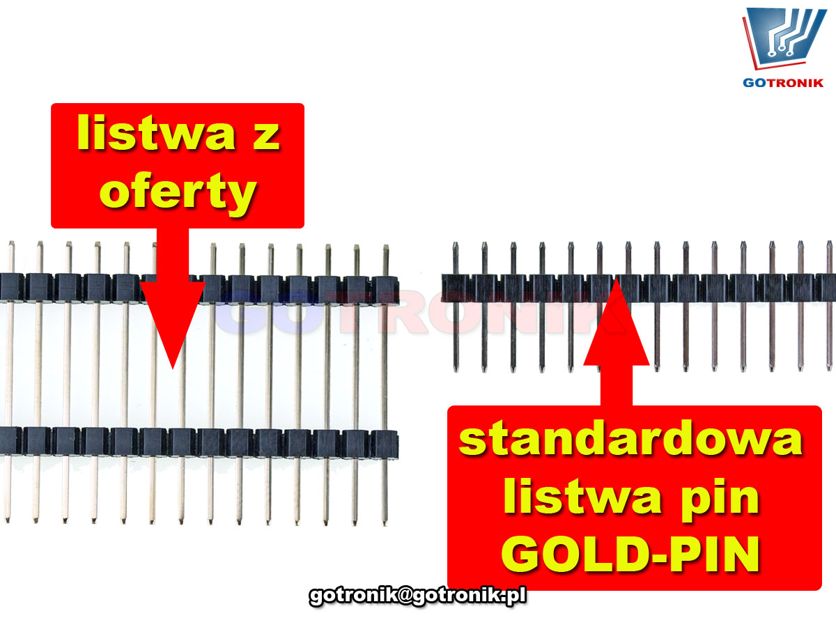 Listwa szpilkowa GOLD-PIN 1x40 wysoka h=25mm Z261