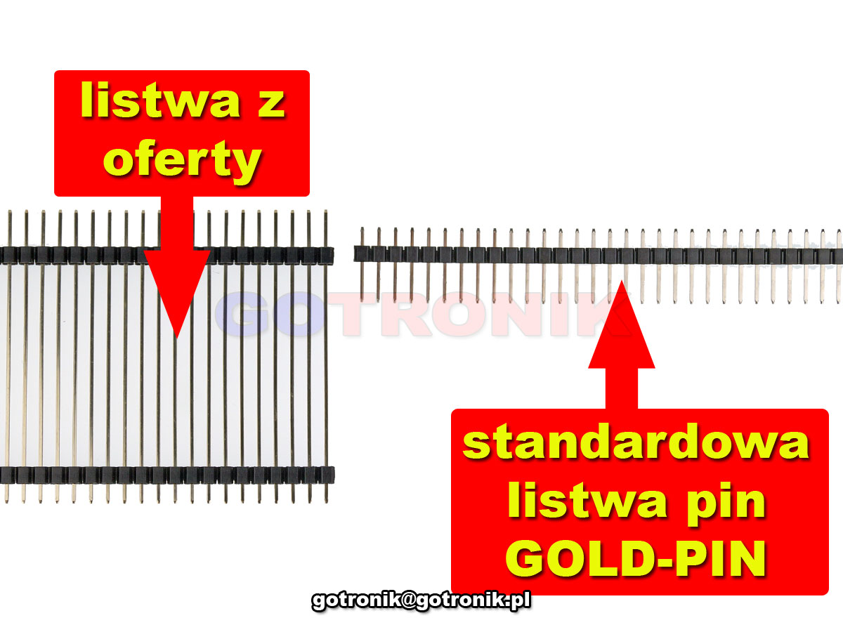 Listwa szpilkowa GOLD-PIN 1x40 wysoka h=45mm Z262