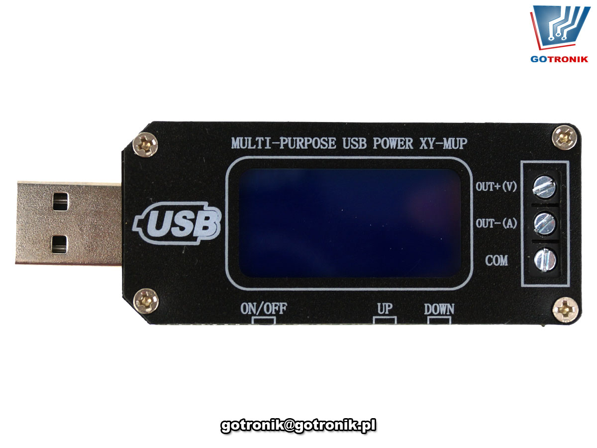 Regulowany mini zasilacz z funkcją miernika napięcia i prądu USB 0-24V BTE-826